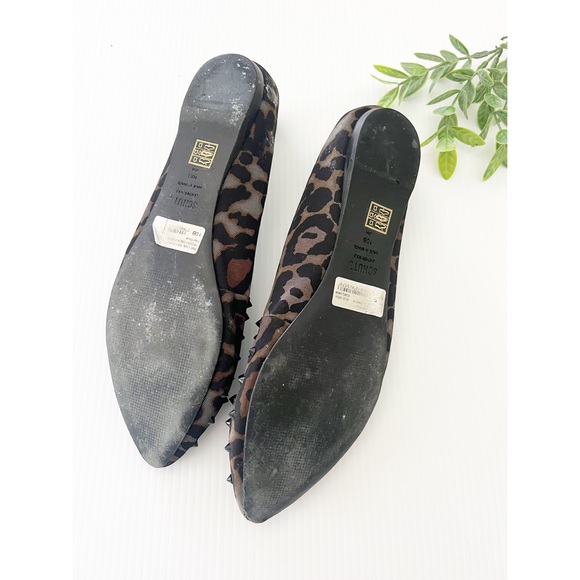 SCHUTZ- Black/Grey Leopard Print Studded Flats -10B - Picture 3 of 8